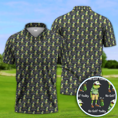 No Golf Today Pattern Golf Polos, Funny Golf Dad Shirt, Golf Gift For Golfer