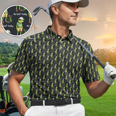 No Golf Today Pattern Golf Polos, Funny Golf Dad Shirt, Golf Gift For Golfer