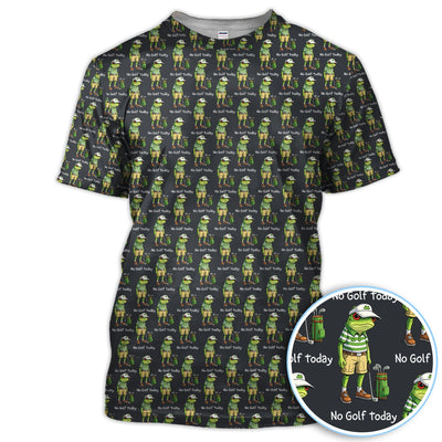 No Golf Today Pattern Golf Polos, Funny Golf Dad Shirt, Golf Gift For Golfer