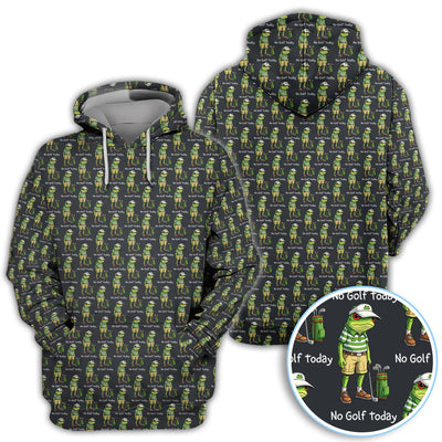 No Golf Today Pattern Golf Polos, Funny Golf Dad Shirt, Golf Gift For Golfer