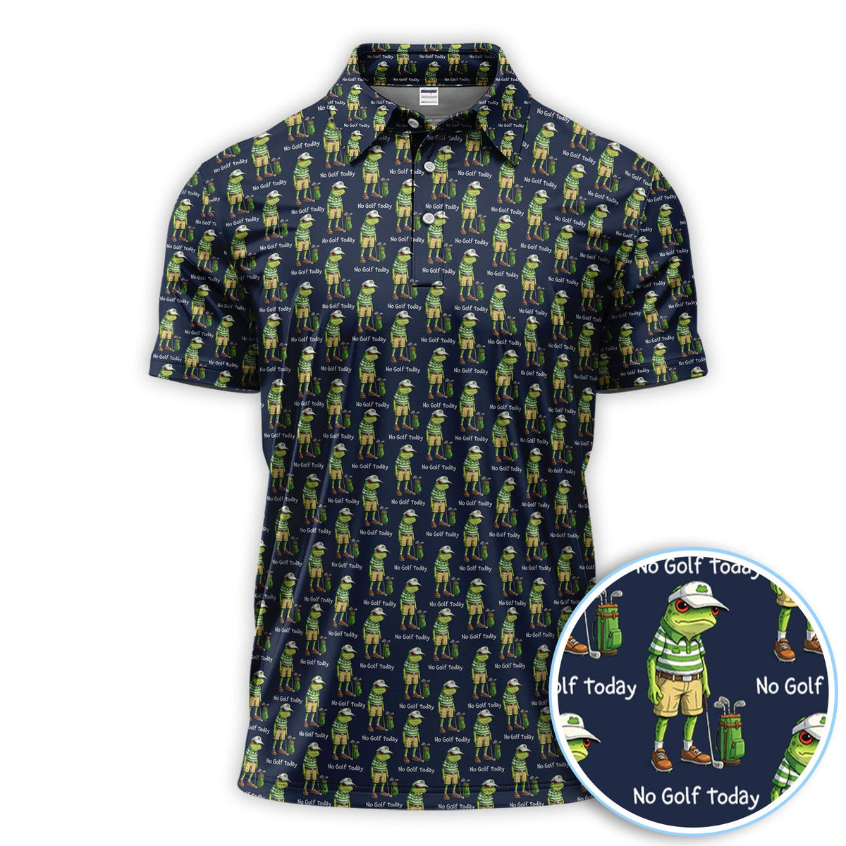 No Golf Today Pattern Golf Polos, Funny Golf Dad Shirt, Golf Gift For Golfer