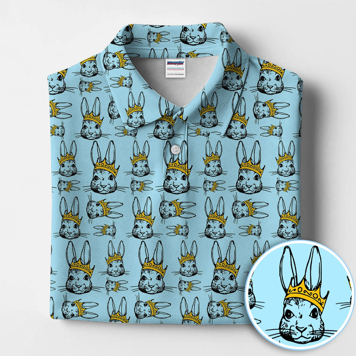 Easter Bunny Pattern Golf Polos, Easter Day Shirt For Golfer, Golf Gift For Men