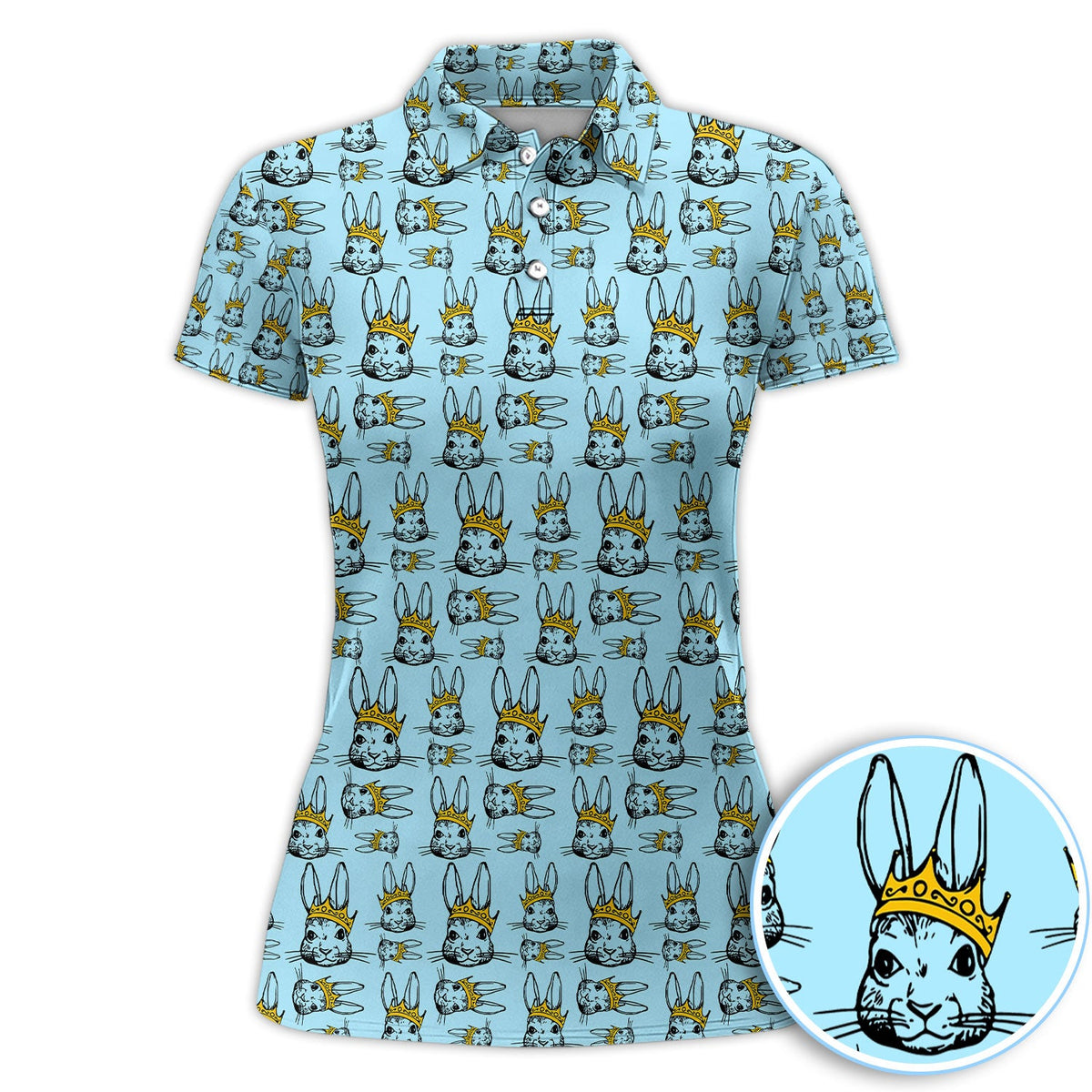 Easter Bunny Pattern Golf Polos, Easter Day Shirt For Golfer, Golf Gift For Men