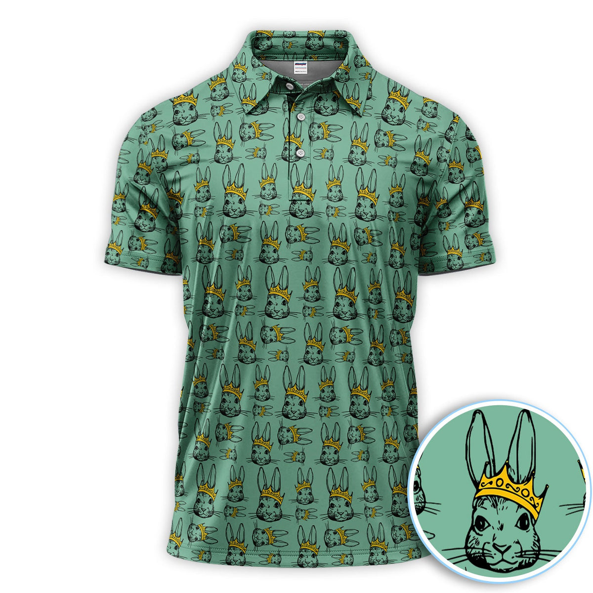 Easter Bunny Pattern Golf Polos, Easter Day Shirt For Golfer, Golf Gift For Men