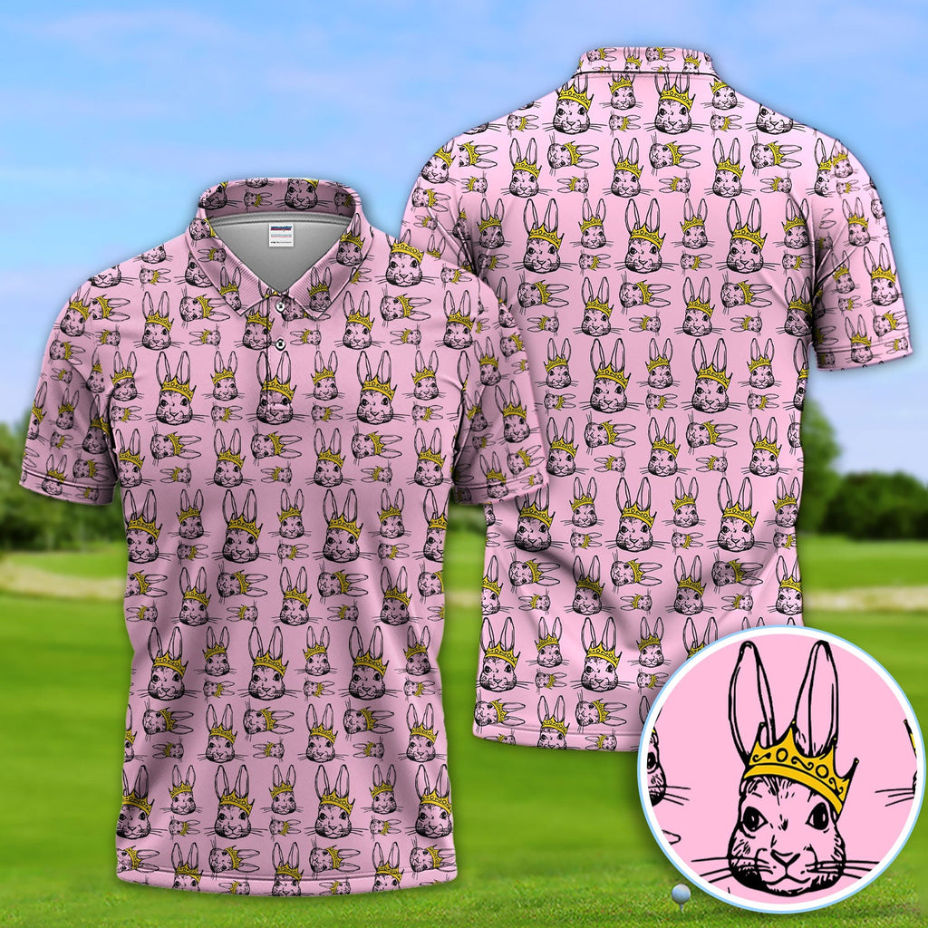 Easter Bunny Pattern Golf Polos, Easter Day Shirt For Golfer, Golf Gift For Men