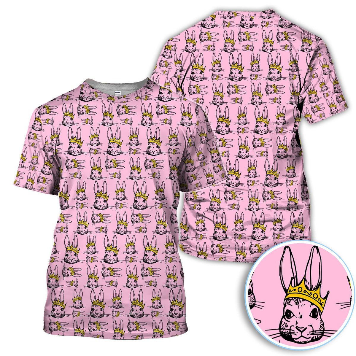 Easter Bunny Pattern Golf Polos, Easter Day Shirt For Golfer, Golf Gift For Men