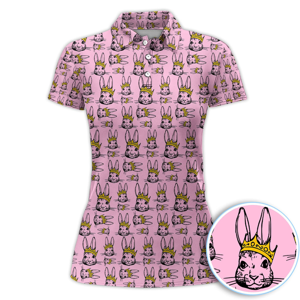 Easter Bunny Pattern Golf Polos, Easter Day Shirt For Golfer, Golf Gift For Men