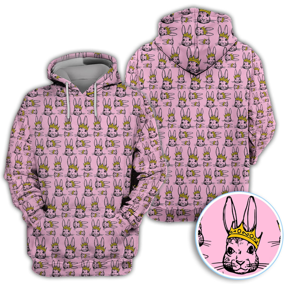 Easter Bunny Pattern Golf Polos, Easter Day Shirt For Golfer, Golf Gift For Men