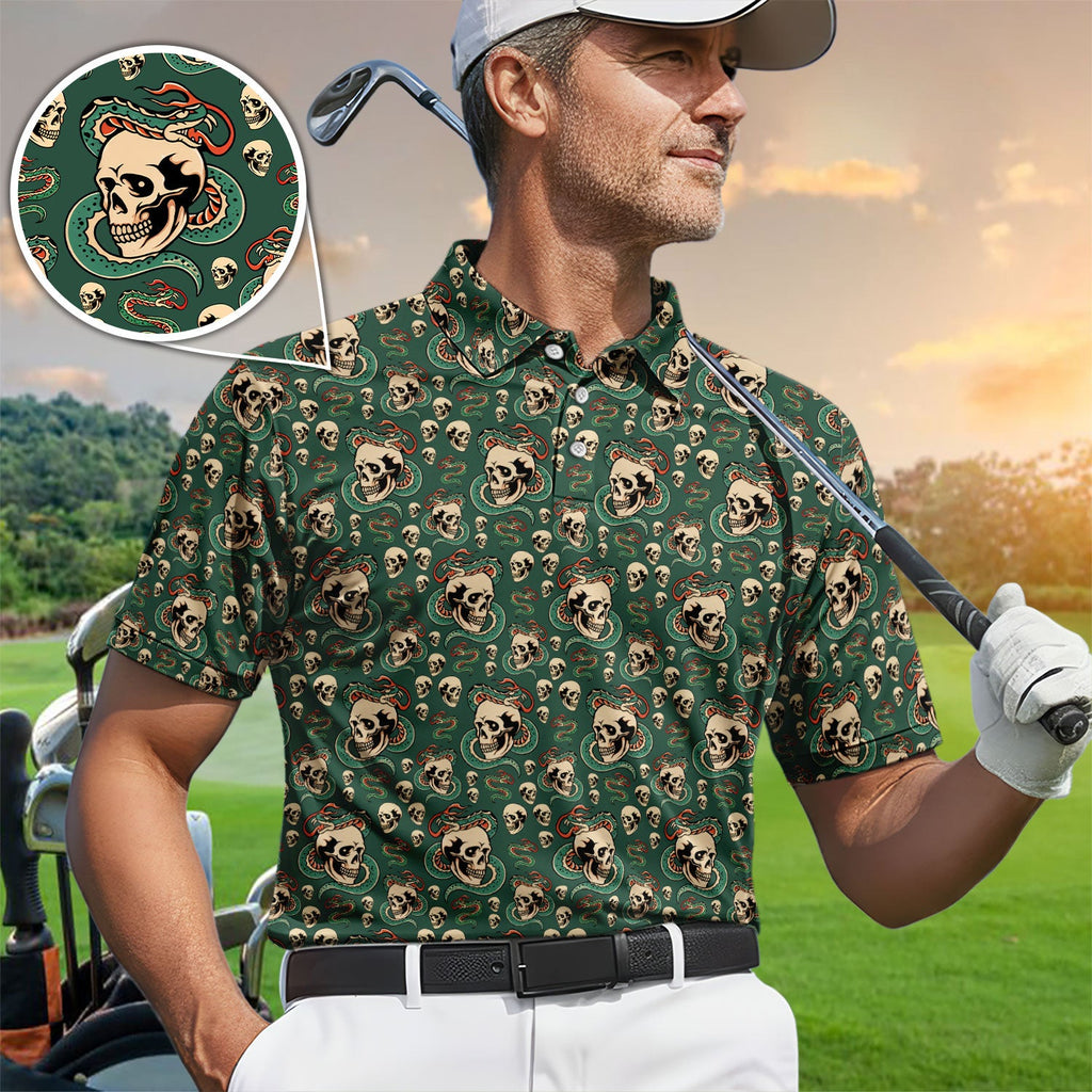 Rad Dad Society Pattern Golf Polos For Golfer, Funny Golf Shirt For Men, Golf Gift For Fathers Days