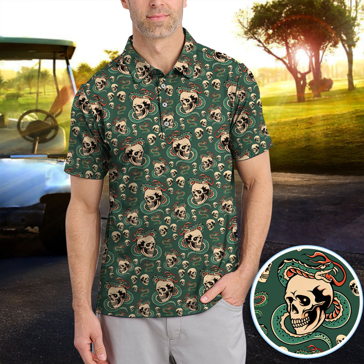 Rad Dad Society Pattern Golf Polos For Golfer, Funny Golf Shirt For Men, Golf Gift For Fathers Days