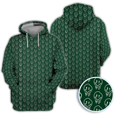 Dripping Skull Smiley Pattern Golf Shirt, Funny Golf Shirt For Men, Golf Gift For Golfer