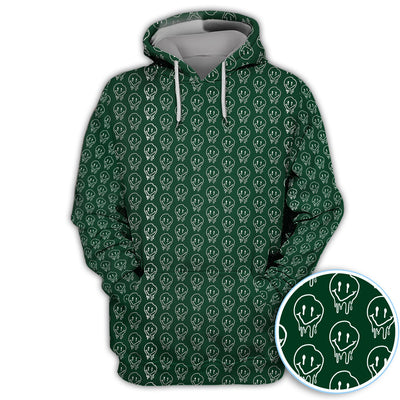 Dripping Skull Smiley Pattern Golf Shirt, Funny Golf Shirt For Men, Golf Gift For Golfer