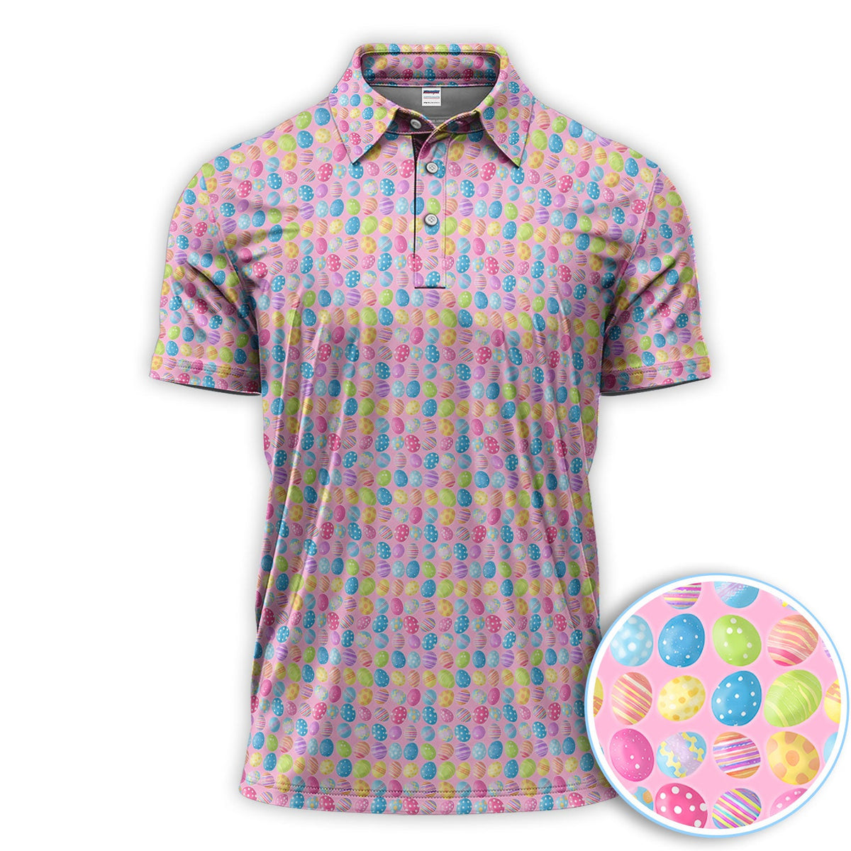 Easter Egg Golf Pattern Shirt For Men, Funny Easter Golf Polo Shirt, Golf Gift For Golfer
