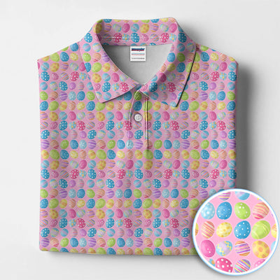 Easter Egg Golf Pattern Shirt For Men, Funny Easter Golf Polo Shirt, Golf Gift For Golfer