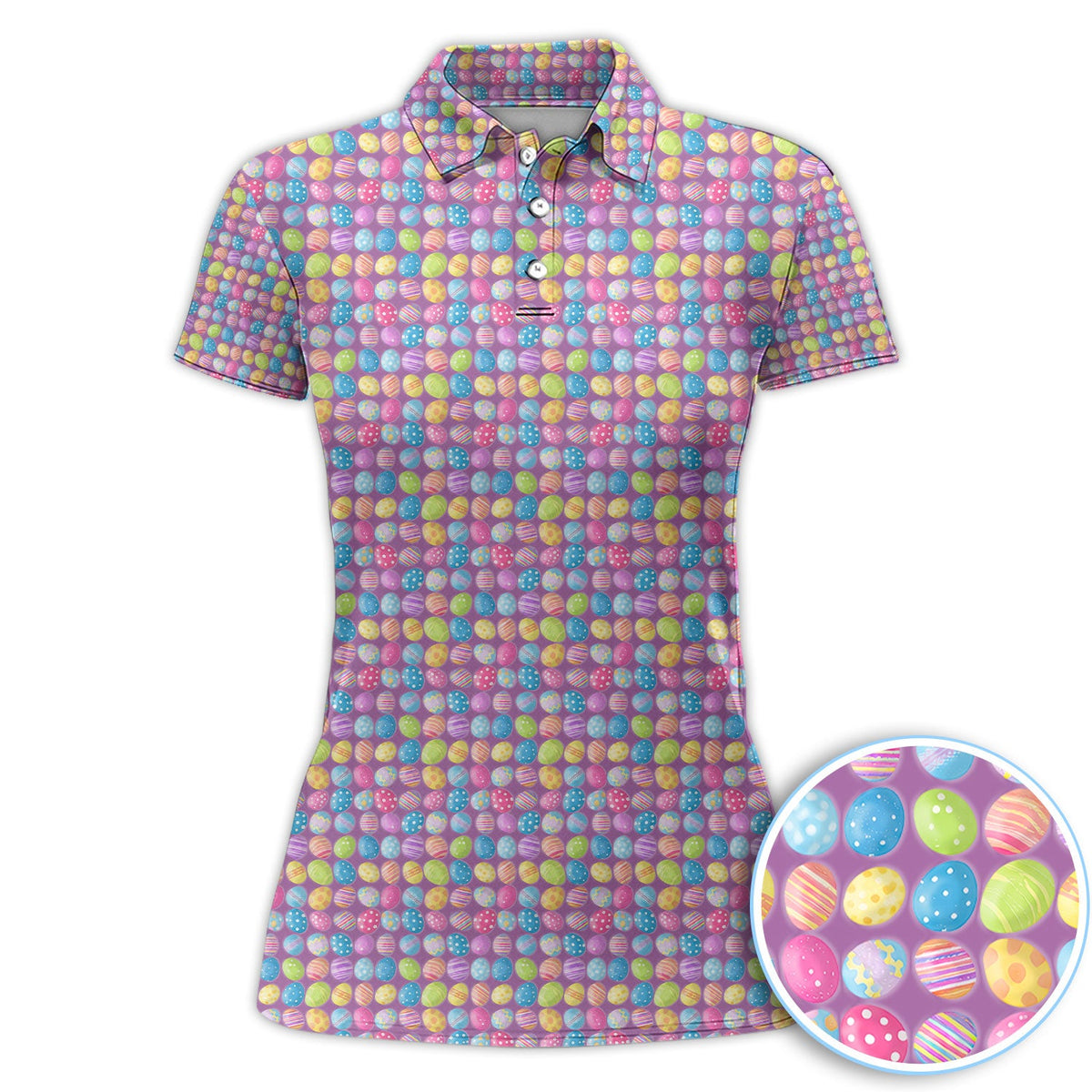 Easter Egg Golf Pattern Shirt For Men, Funny Easter Golf Polo Shirt, Golf Gift For Golfer