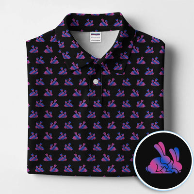 Cute Rabbit Pattern Golf Shirt, Casual Golf Shirt For Men, Golf Gift For Golfer