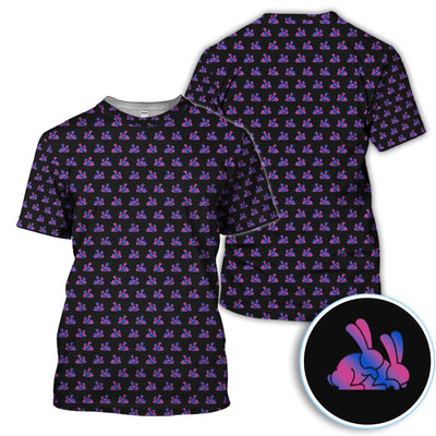 Cute Rabbit Pattern Golf Shirt, Casual Golf Shirt For Men, Golf Gift For Golfer