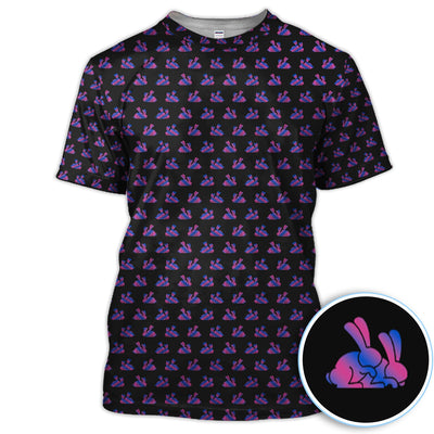 Cute Rabbit Pattern Golf Shirt, Casual Golf Shirt For Men, Golf Gift For Golfer