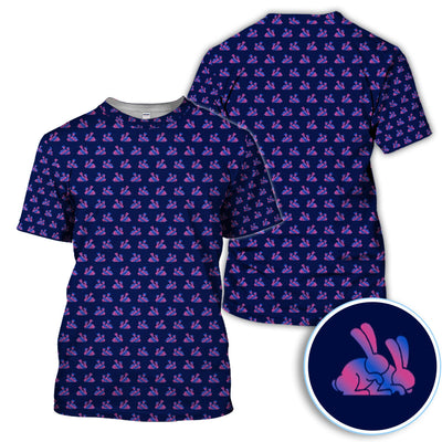 Cute Rabbit Pattern Golf Shirt, Casual Golf Shirt For Men, Golf Gift For Golfer
