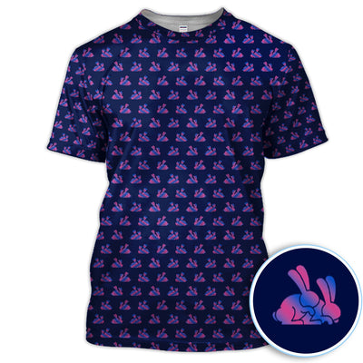 Cute Rabbit Pattern Golf Shirt, Casual Golf Shirt For Men, Golf Gift For Golfer