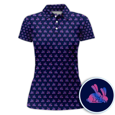 Cute Rabbit Pattern Golf Shirt, Casual Golf Shirt For Men, Golf Gift For Golfer
