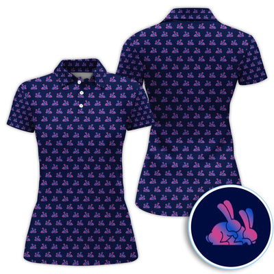 Cute Rabbit Pattern Golf Shirt, Casual Golf Shirt For Men, Golf Gift For Golfer