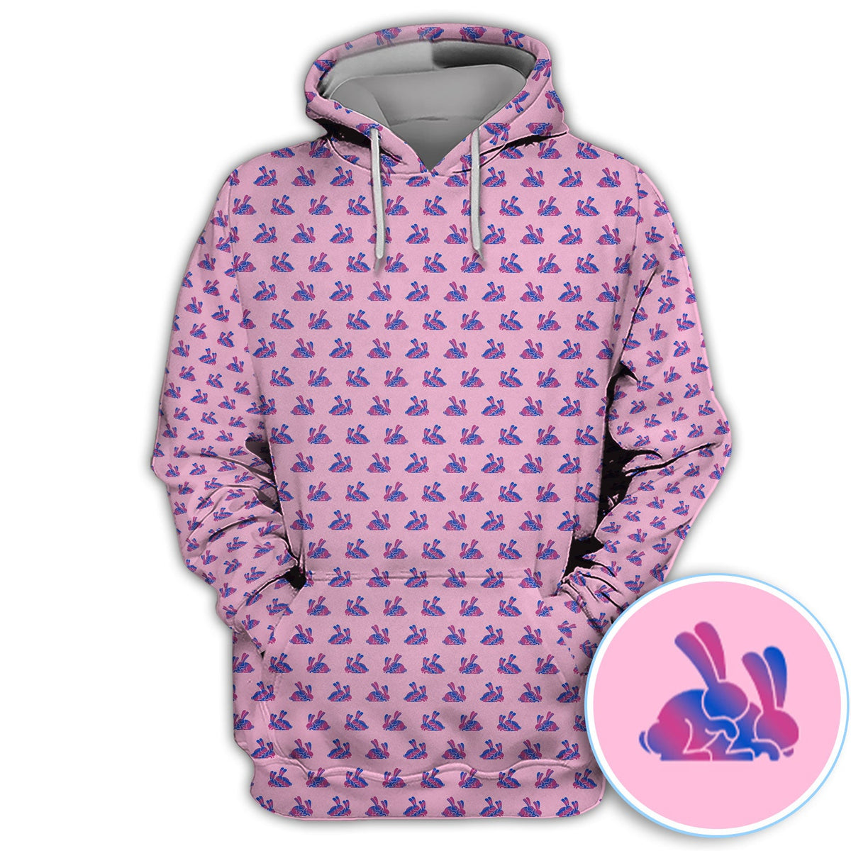 Cute Rabbit Pattern Golf Shirt, Casual Golf Shirt For Men, Golf Gift For Golfer