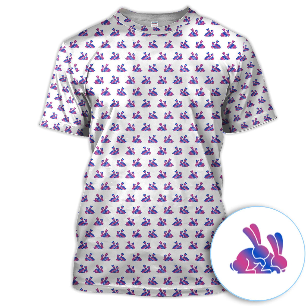 Cute Rabbit Pattern Golf Shirt, Casual Golf Shirt For Men, Golf Gift For Golfer