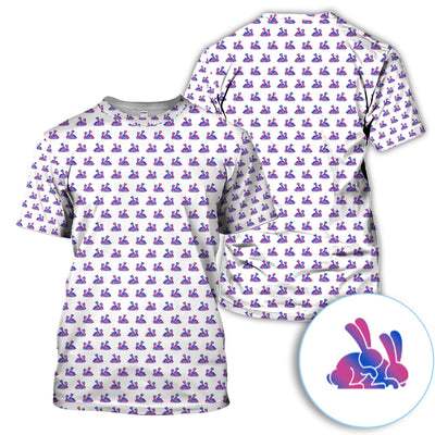 Cute Rabbit Pattern Golf Shirt, Casual Golf Shirt For Men, Golf Gift For Golfer