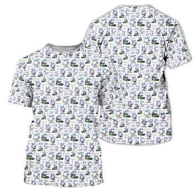 Easter Golf Bunny Pattern Polo Shirt, Colorful Easter Egg Golf Cart Pattern Shirt, Gift For Golfer