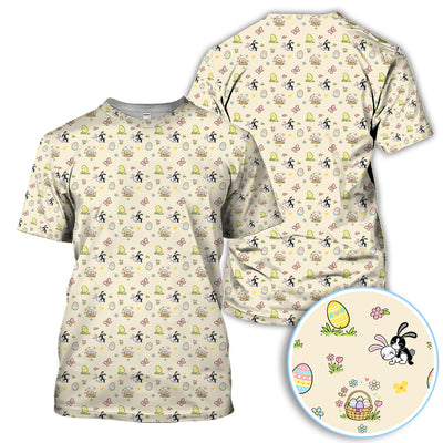 Easter Bunny Women Polo Shirt, Cute Bunny Easter Egg Basket Spring Pattern Shirt, Easter Gift
