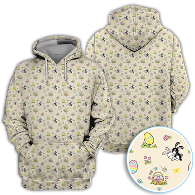 Easter Bunny Women Polo Shirt, Cute Bunny Easter Egg Basket Spring Pattern Shirt, Easter Gift