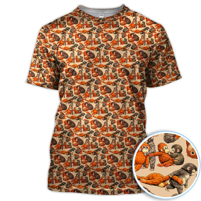 Monkey Pattern Golf Polos, Wild Monkey Golf Shirt For Men, Funny Golf Shirt