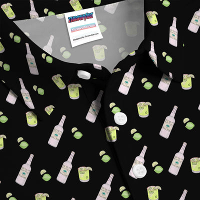 Tequila Lime Pattern Golf Polos, Crazy Tequila Golf Shirt For Men, Funny Golf Shirt