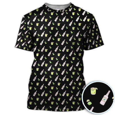 Tequila Lime Pattern Golf Polos, Crazy Tequila Golf Shirt For Men, Funny Golf Shirt