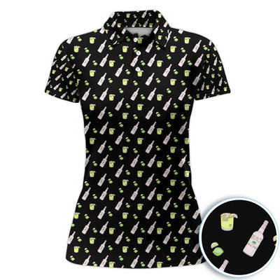 Tequila Lime Pattern Golf Polos, Crazy Tequila Golf Shirt For Men, Funny Golf Shirt