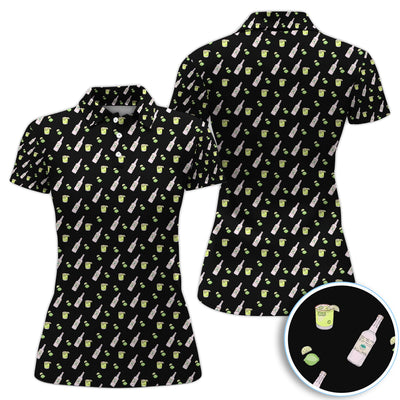 Tequila Lime Pattern Golf Polos, Crazy Tequila Golf Shirt For Men, Funny Golf Shirt