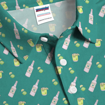 Tequila Lime Pattern Golf Polos, Crazy Tequila Golf Shirt For Men, Funny Golf Shirt