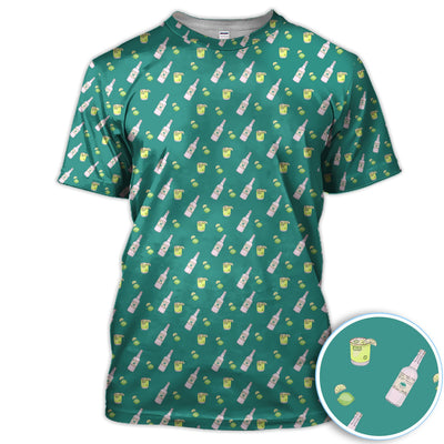 Tequila Lime Pattern Golf Polos, Crazy Tequila Golf Shirt For Men, Funny Golf Shirt