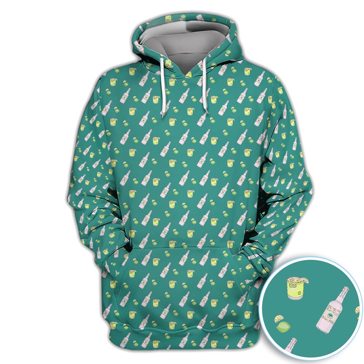 Tequila Lime Pattern Golf Polos, Crazy Tequila Golf Shirt For Men, Funny Golf Shirt
