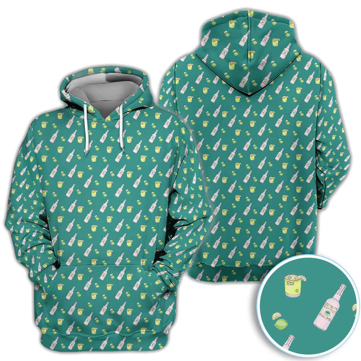 Tequila Lime Pattern Golf Polos, Crazy Tequila Golf Shirt For Men, Funny Golf Shirt