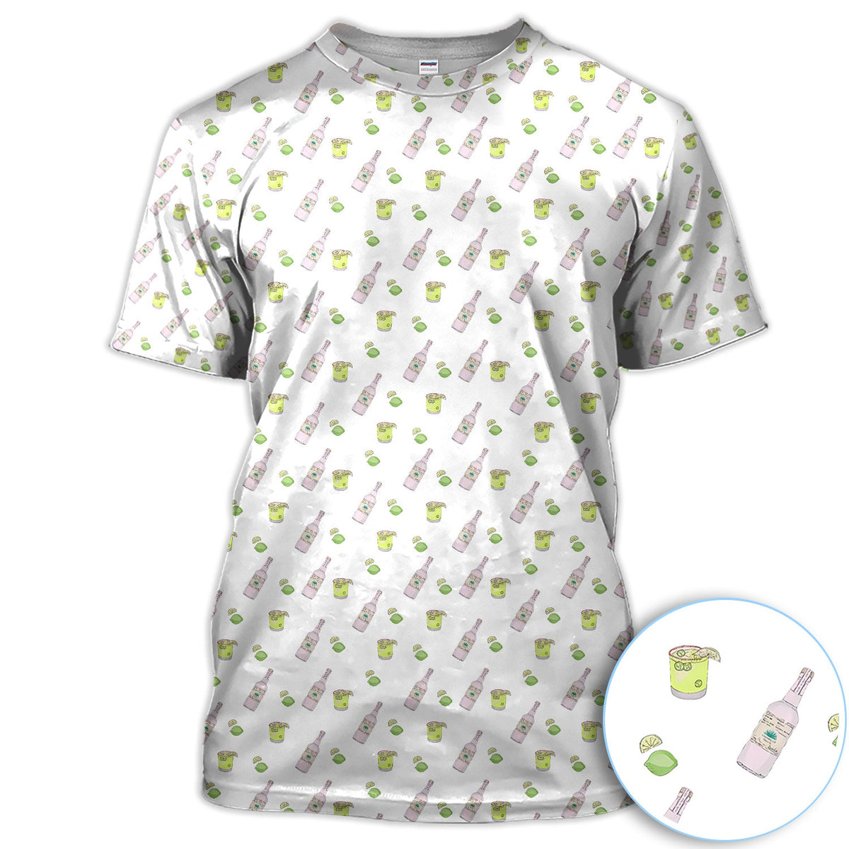 Tequila Lime Pattern Golf Polos, Crazy Tequila Golf Shirt For Men, Funny Golf Shirt