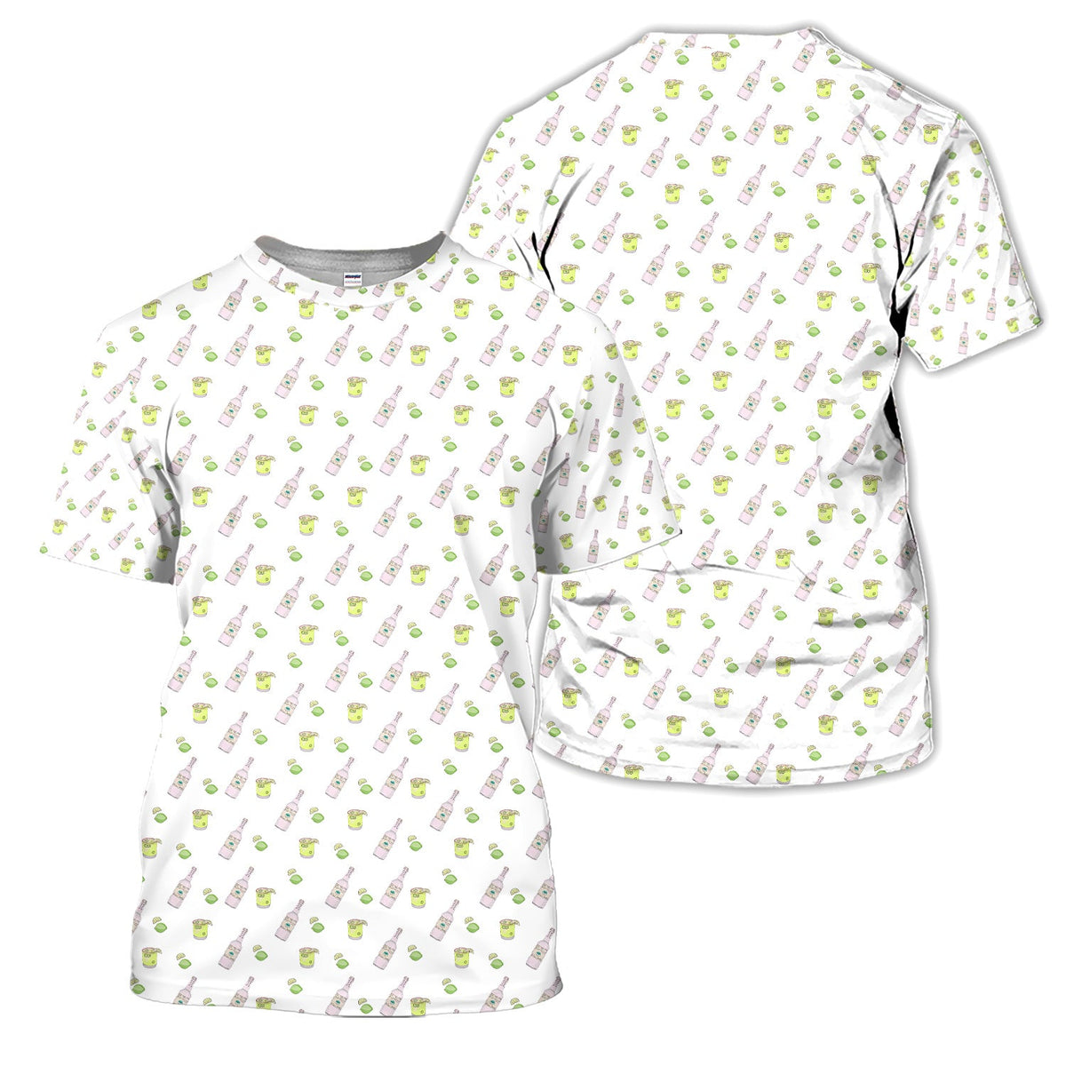 Tequila Lime Pattern Golf Polos, Crazy Tequila Golf Shirt For Men, Funny Golf Shirt