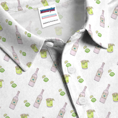 Tequila Lime Pattern Golf Polos, Crazy Tequila Golf Shirt For Men, Funny Golf Shirt