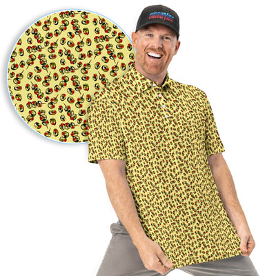 Olive Pattern Golf Polos, Crazy Olive Golf Shirt For Men, Funny Golf Shirt