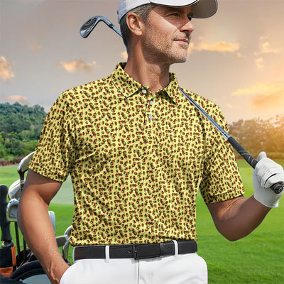 Olive Pattern Golf Polos, Crazy Olive Golf Shirt For Men, Funny Golf Shirt