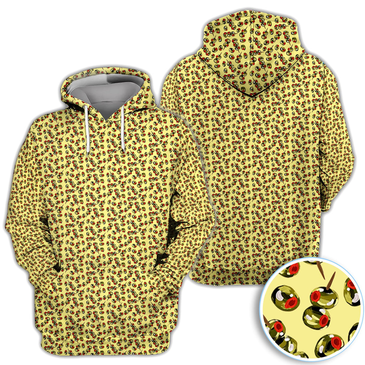 Olive Pattern Golf Polos, Crazy Olive Golf Shirt For Men, Funny Golf Shirt