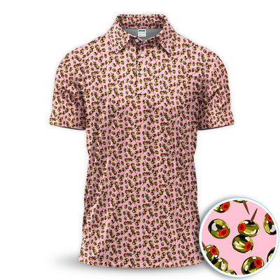 Olive Pattern Golf Polos, Crazy Olive Golf Shirt For Men, Funny Golf Shirt