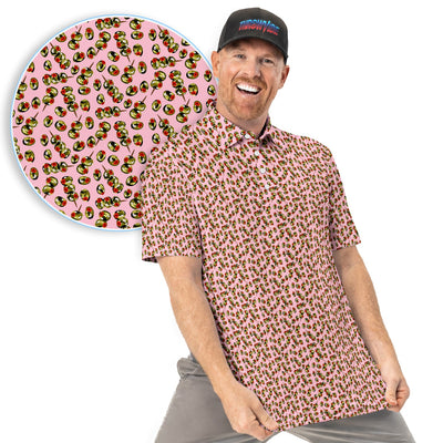 Olive Pattern Golf Polos, Crazy Olive Golf Shirt For Men, Funny Golf Shirt