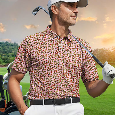 Olive Pattern Golf Polos, Crazy Olive Golf Shirt For Men, Funny Golf Shirt